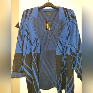 Blue and black cardigan